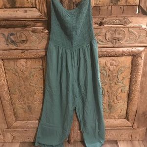 Blue tube top romper